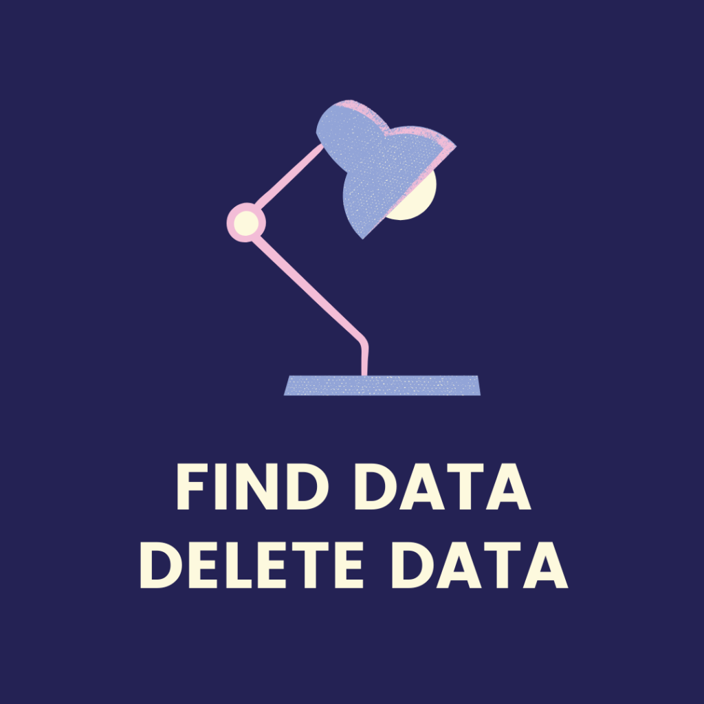 Image for deleting data, with a picture of a lamp.