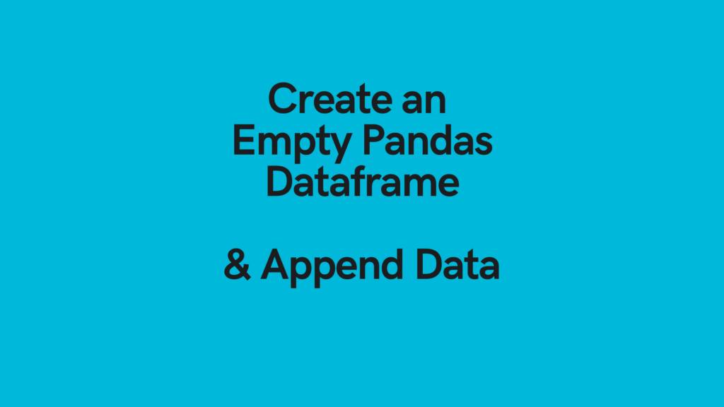 Empty Pandas Dataframe Cover Image