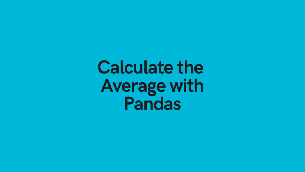 Pandas Mean Cover Image