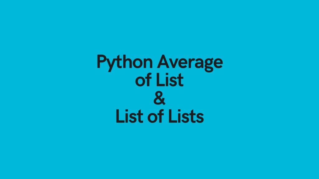 Python Average of List Cover Image