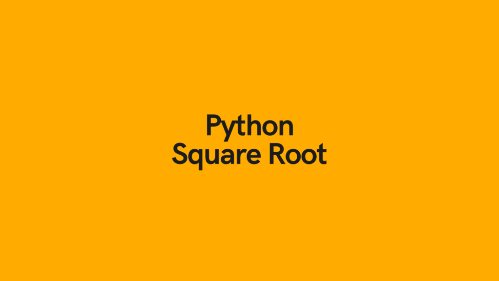 Python Square Root Cover Image