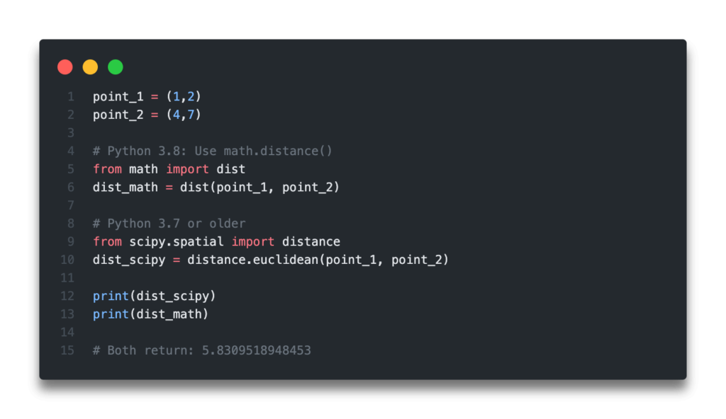 Quick Answer - Python Distance Between Two Points (Euclidian Distance)