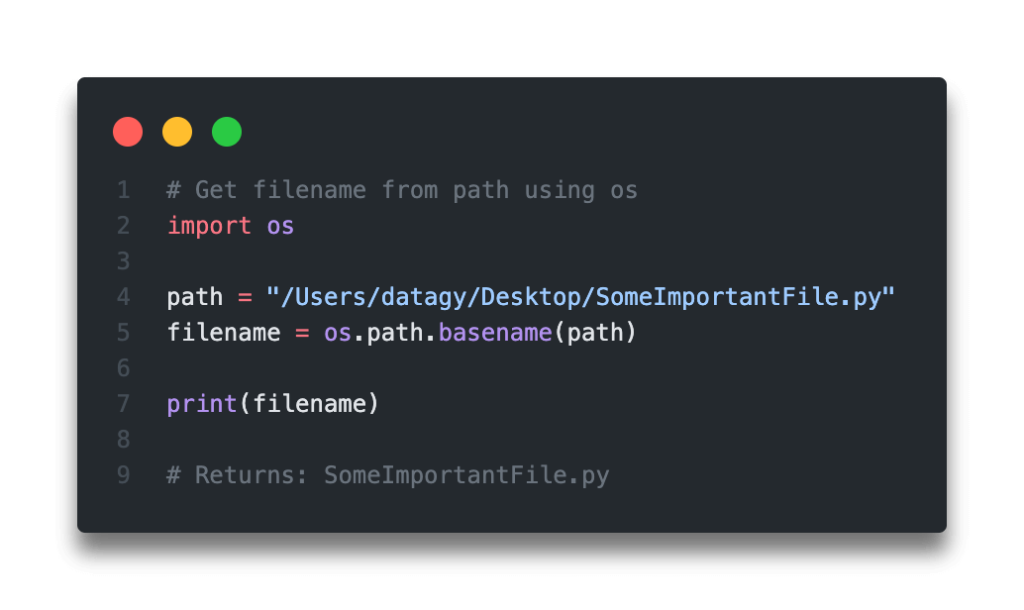 Quick Answer Python Get Filename from Path