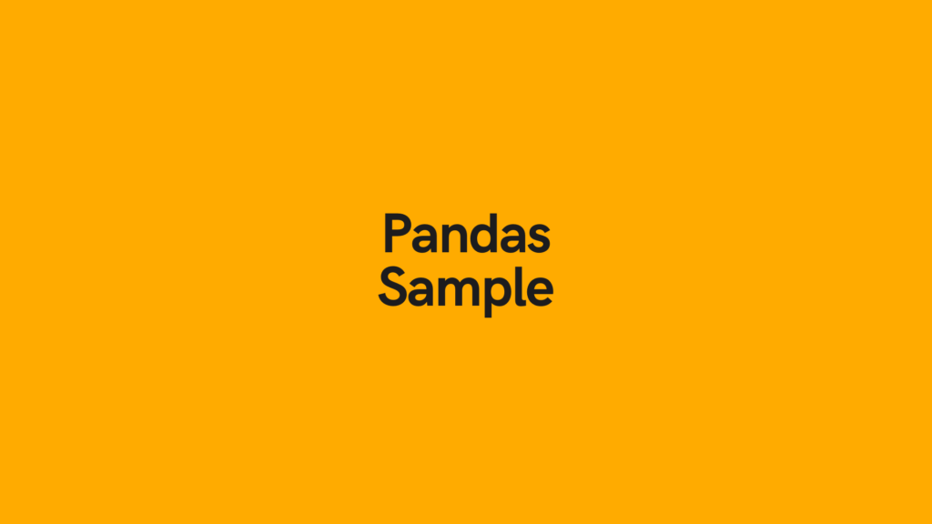 Pandas Sample Dataframe Cover Image