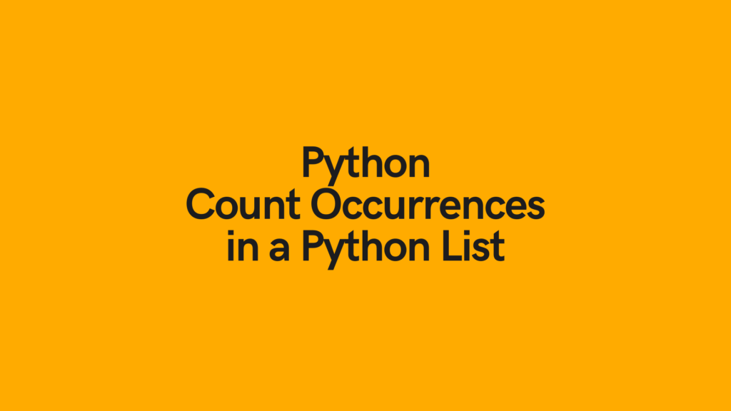 Python Count Number of Occurrences in List Cover Image