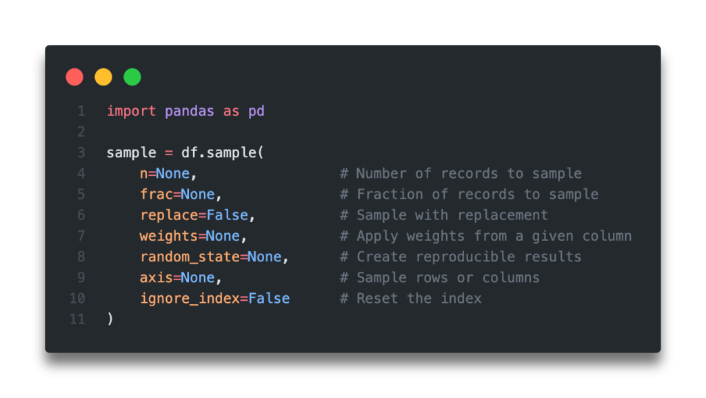 Quick Answer - Pandas Sample Dataframe