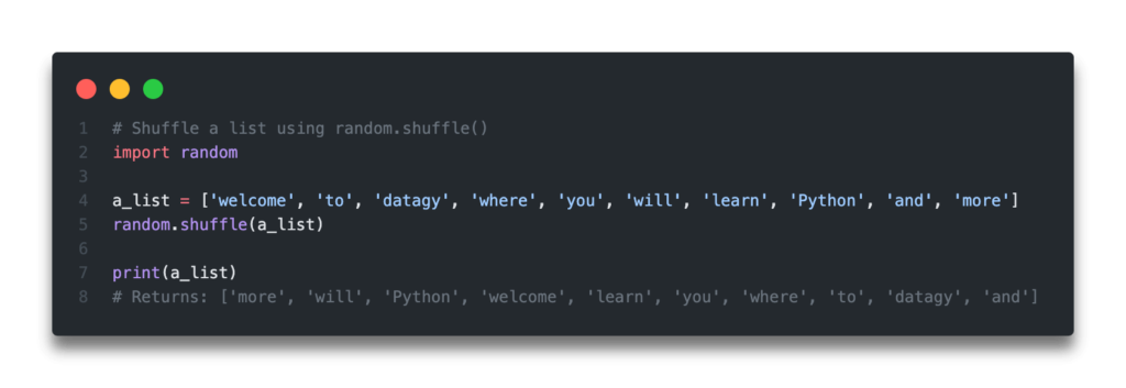 Quick Answer - Shuffle a Python List