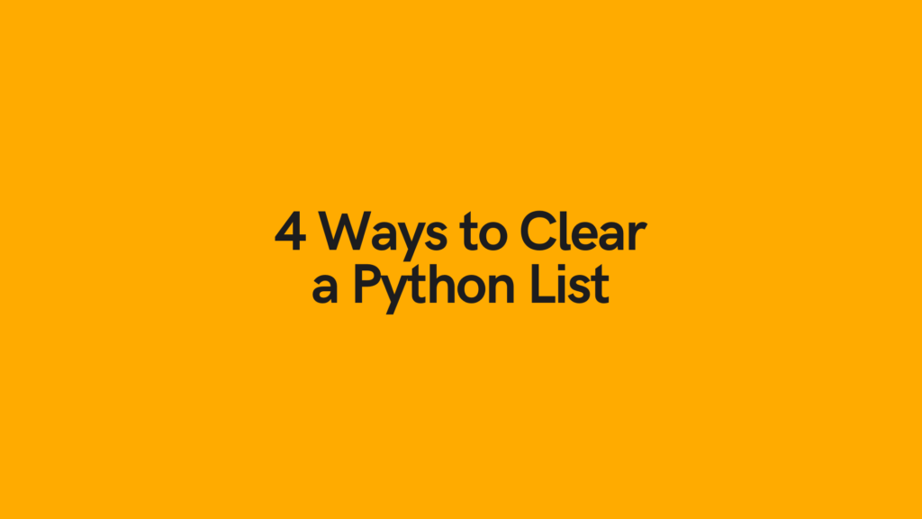 Python Clear List Cover Image