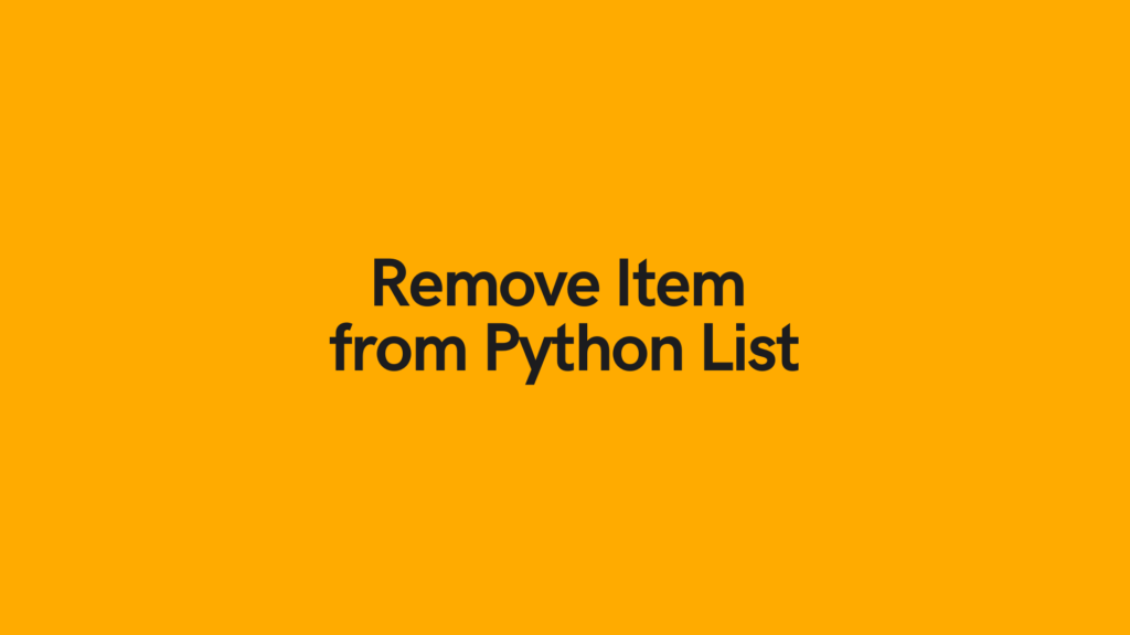 Remove an Item from a Python List Cover Image