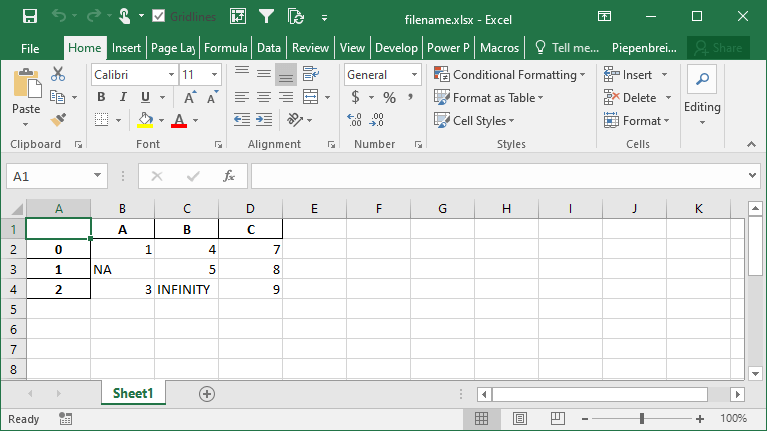 09 - Saving Pandas DataFrame to Excel with infinity and missing data